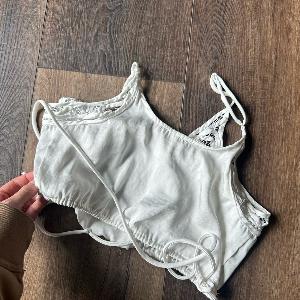 Free People White Embellished Crop Camisole - Picture 4 of 4